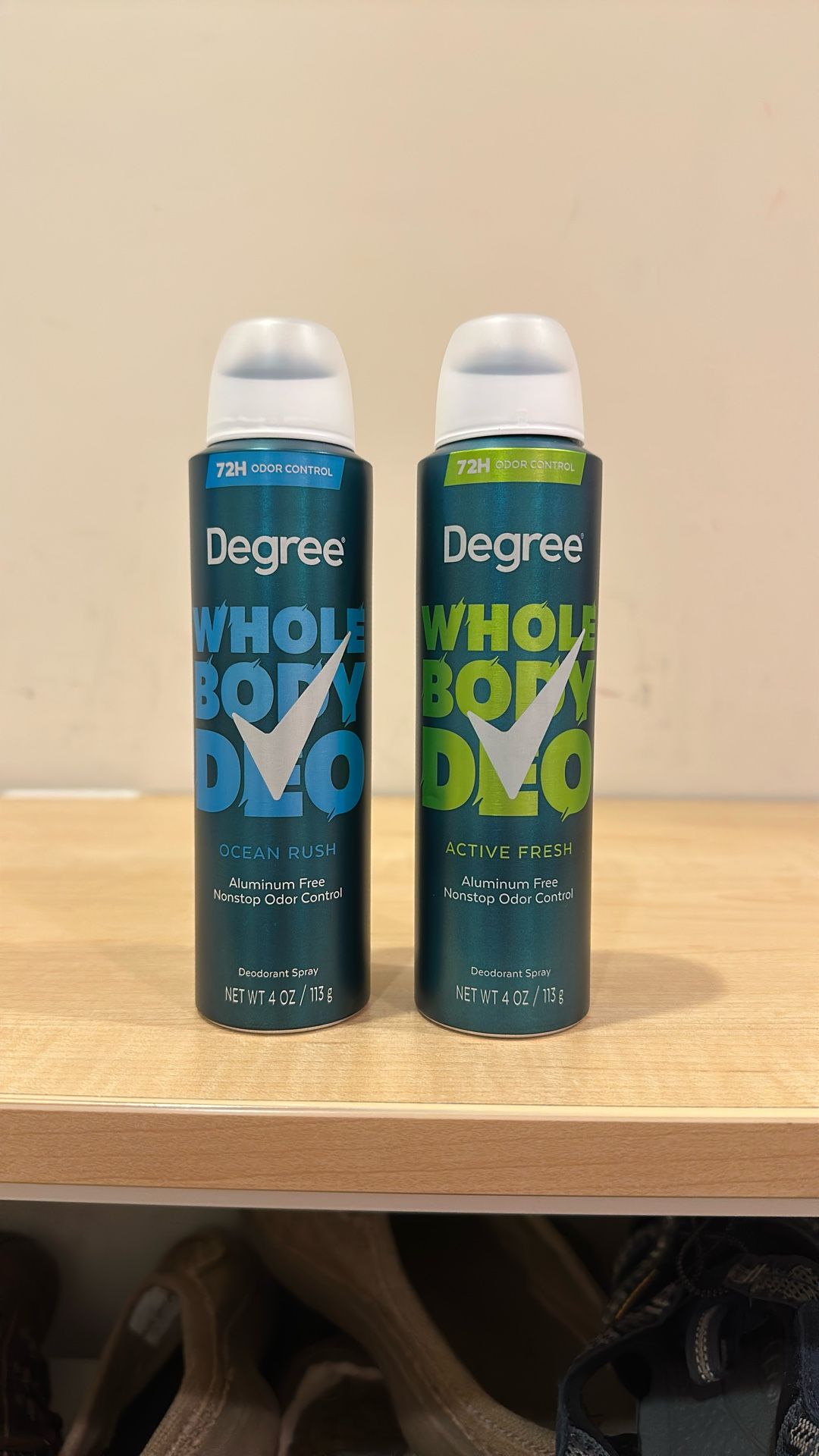 Degree Men aluminum-free whole body deodorant spray 4 oz: $6 each