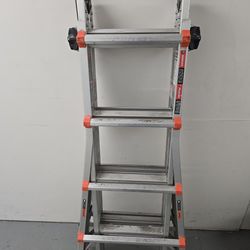 Little Giant M17 Aluminum Ladder w/ Levelers + Tip And Glide Wheels