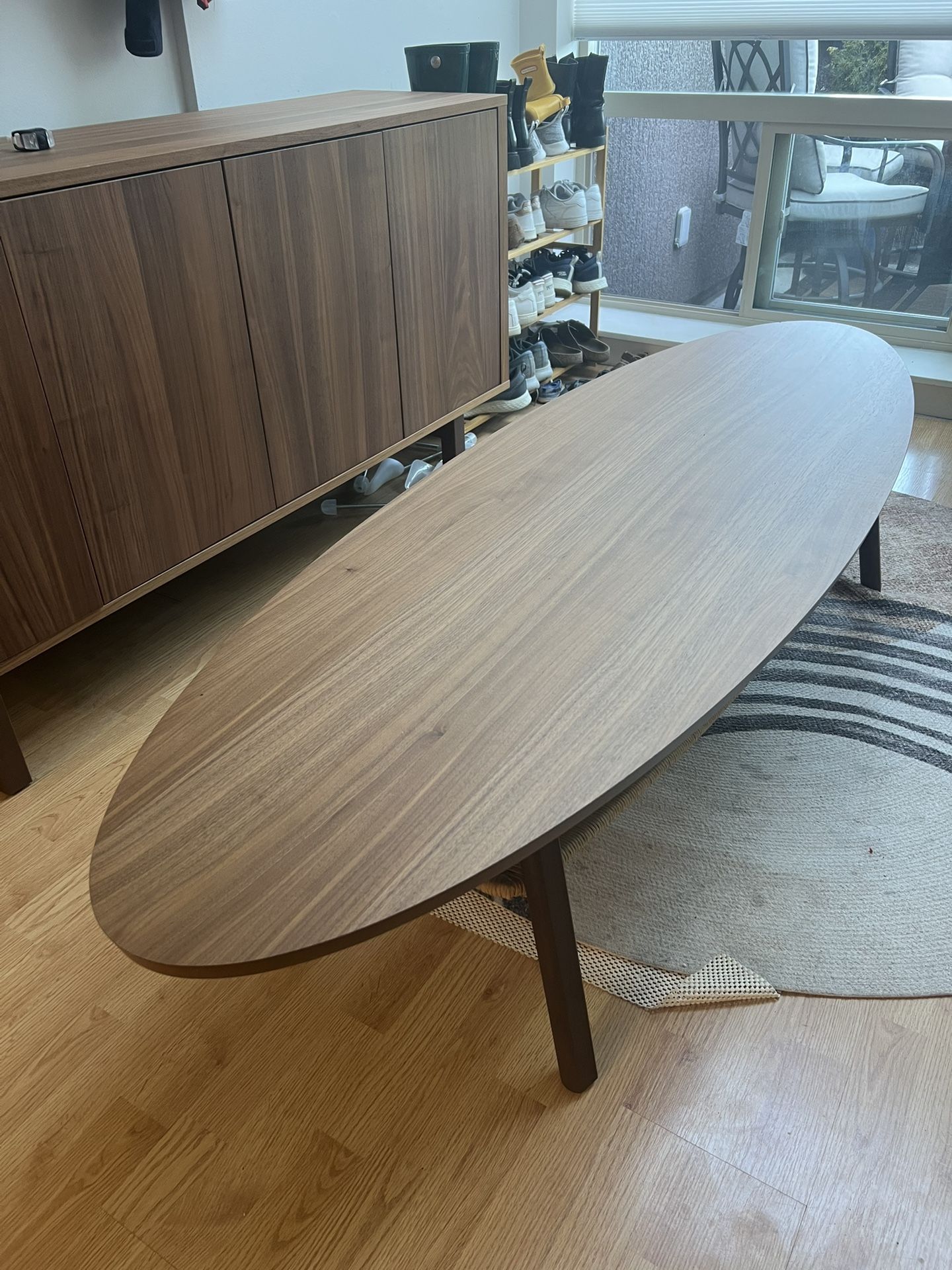 Midcentury Modern Coffee Table - IKEA and STOCKHOLM Wooden Coffee table, walnut veneer, 180x59 cm
