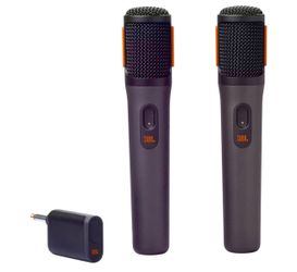 JBL 2 Microphones (Wireless) + Receiver / Adapter & Charger - Party box Original - Dual Channel Receiver