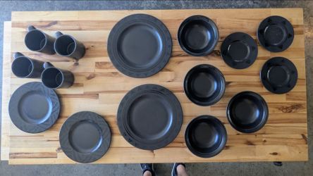 Pfaltzgraff Ceramic Ware "Midnight Sun" Dishes, Plates, Cups, Bowls, Saucers