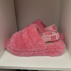 UGG Furry teddy Slippers with Straps Size 7/8