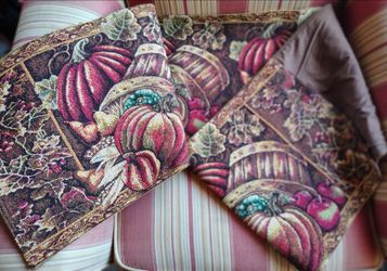 Fall Scene Tapestry Table Runner 13"x70"