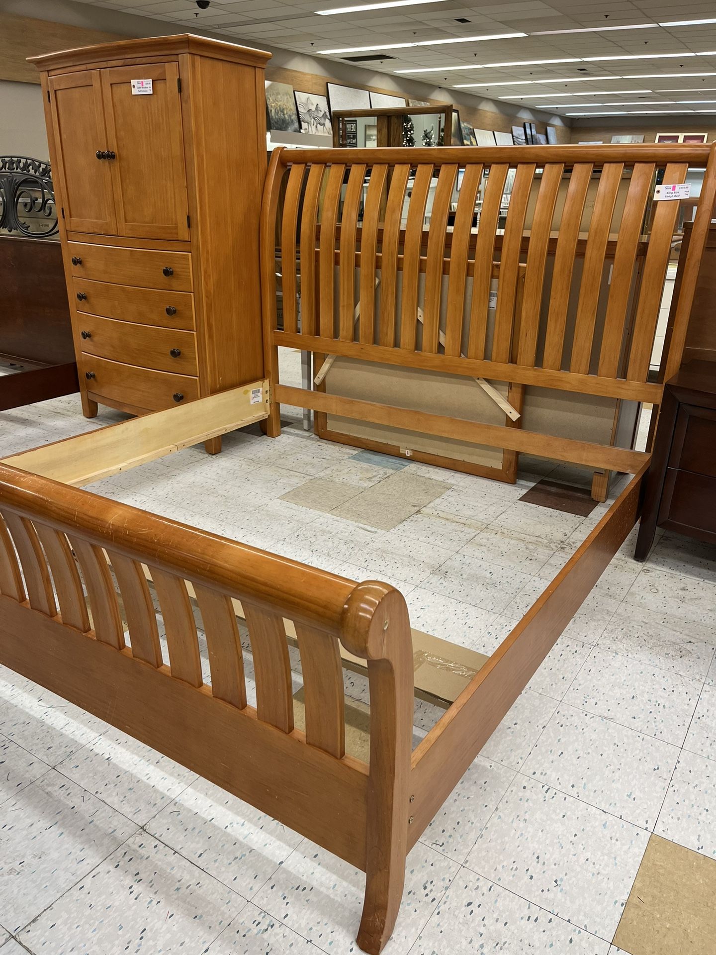 King Size Sleigh Bed Frame 