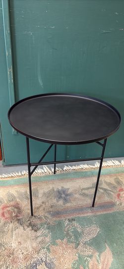 Heavy Black Metal Drum Table