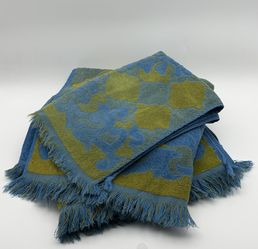 Cannon Monticello Blue Towels 2 Bath Towels 1 Hand Towel Vintage 1970’s