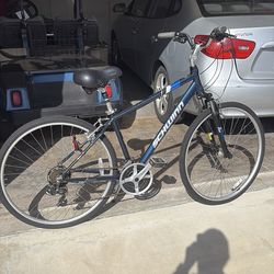 Bike Schwinn Fremont Hybrid Bike, 21 speeds, 700c wheel, blue, mens style frame