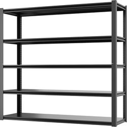72"H Garage Shelving, 1650LBS Heavy Duty Storage Shelves, 5 Tier Adjustable Metal Shelves for Storage, Industrial Shelving Commercial Utilit