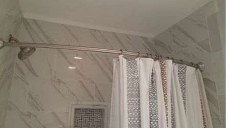Brushed Nickel Curved Shower Curtain Rod