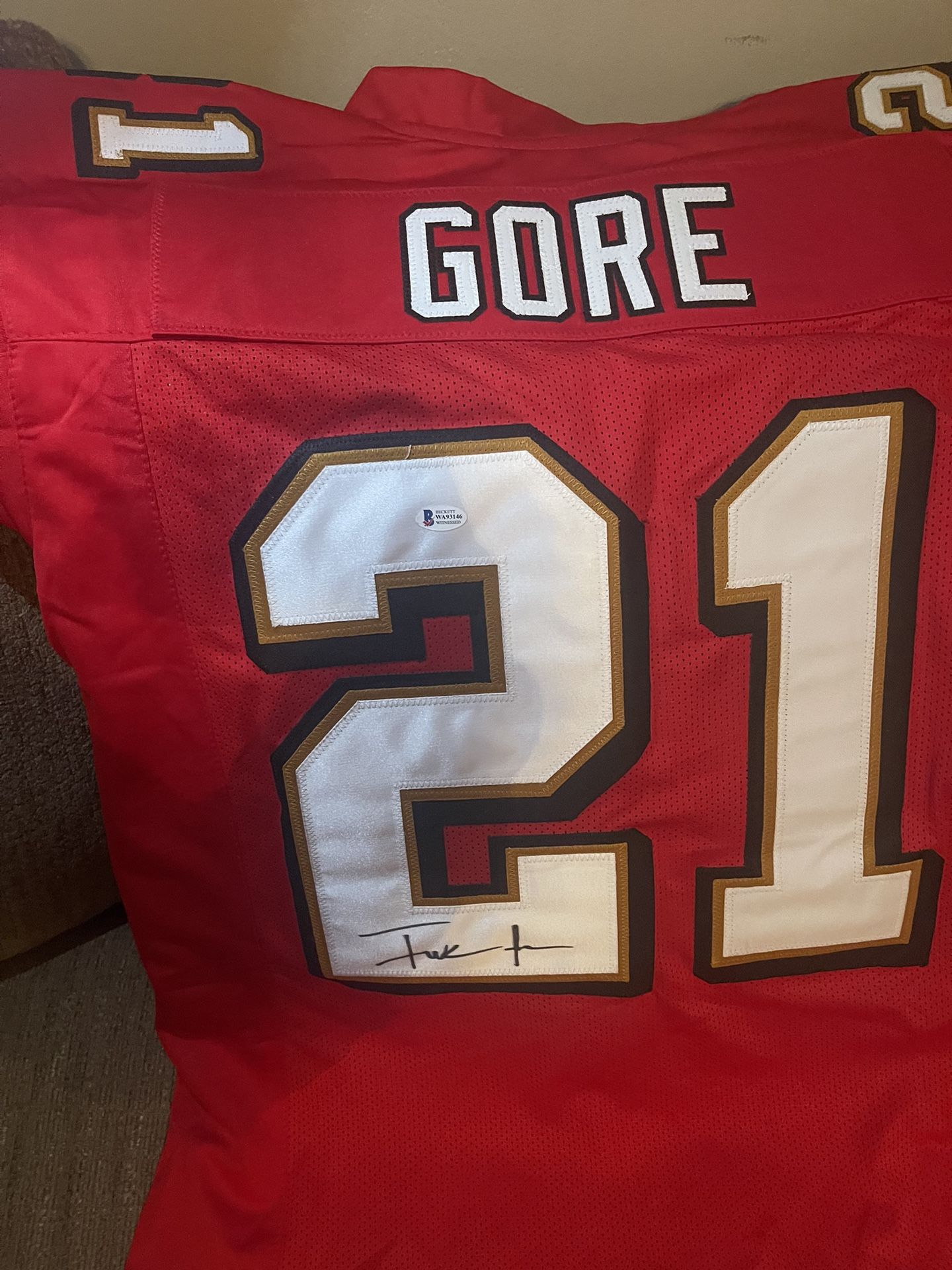 Authentic Signed Frank Gore 49ers Jersey 