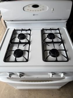 Clean white gas stove delivered installed