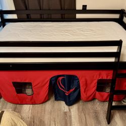TWIN LOFT BED WITH MATTRESS