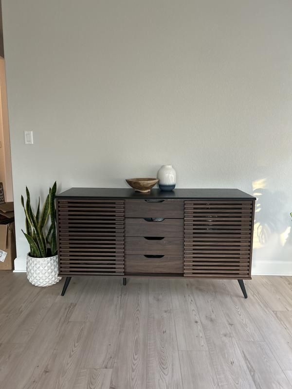Walker Edison 4 Drawer Sliding Door TV Stand
