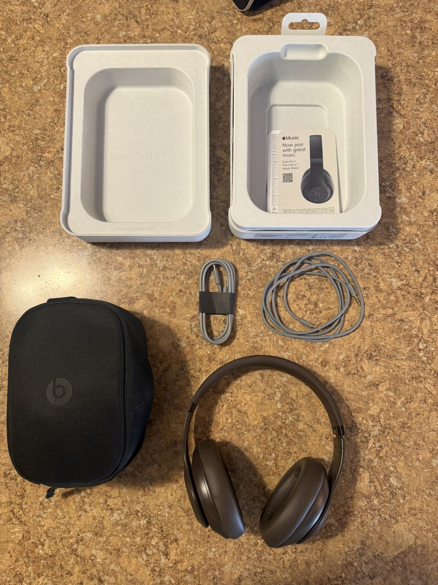 Beats Studio Pro Headphones – Brown – With Box & Cables