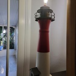 Vintage LIGHTHOUSE Lamp WOOD brass LIGHTHOUSE LAMP
