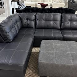 Mention Jon Green to the staff to confirm this price/offer! 🔥Barlin Mills Black L Shaped Modular Pet Friendly Sectional Couch W Chaise 🌟 Fast Delive