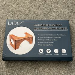 New Bamboo Toilet Stepstool / Adjustable Squatting Stool