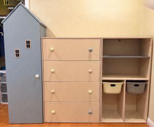 Livart Kids Storage Furniture Set – Wardrobe, 4-Drawer Dresser & Storage Shelf
