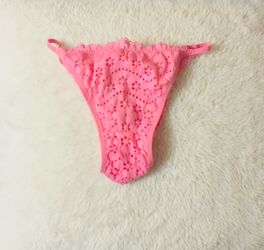 Used Hot Pink Lace Thong Underwear