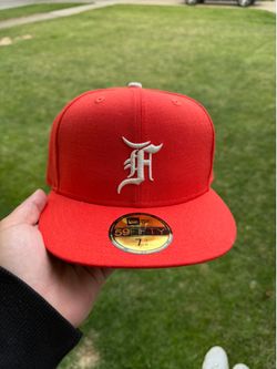 Fear of God x New Era x 59Fifty Orange Fitted Hat Size 7 3/8 New