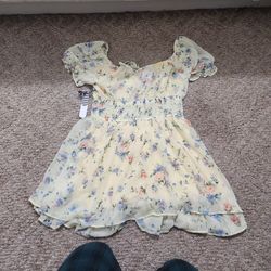 Cute Yellow Flower Dress
