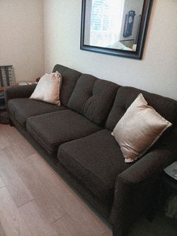 Dark Gray Fabric 3-Seat Sofa