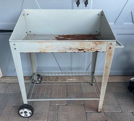 Metal Rolling Garden Planting Cart