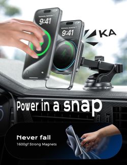 MagSafe Magnetic Wireless Charger Phone Mount Holder in Car Air Vent Windshield Dashboard  New Condition