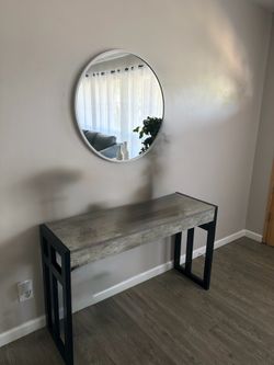 Console with mirror