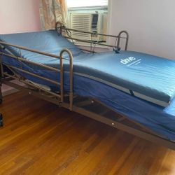 Adjustable Hospital Semi-Electric Bed  + 1 Mattress Included- Welcome To Test It !