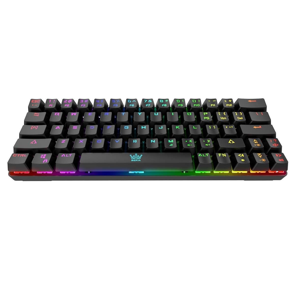 DIERYA Mechanical Gaming Keyboard 60% True RGB Backlit Bluetooth 4.0 Wired/Wireless