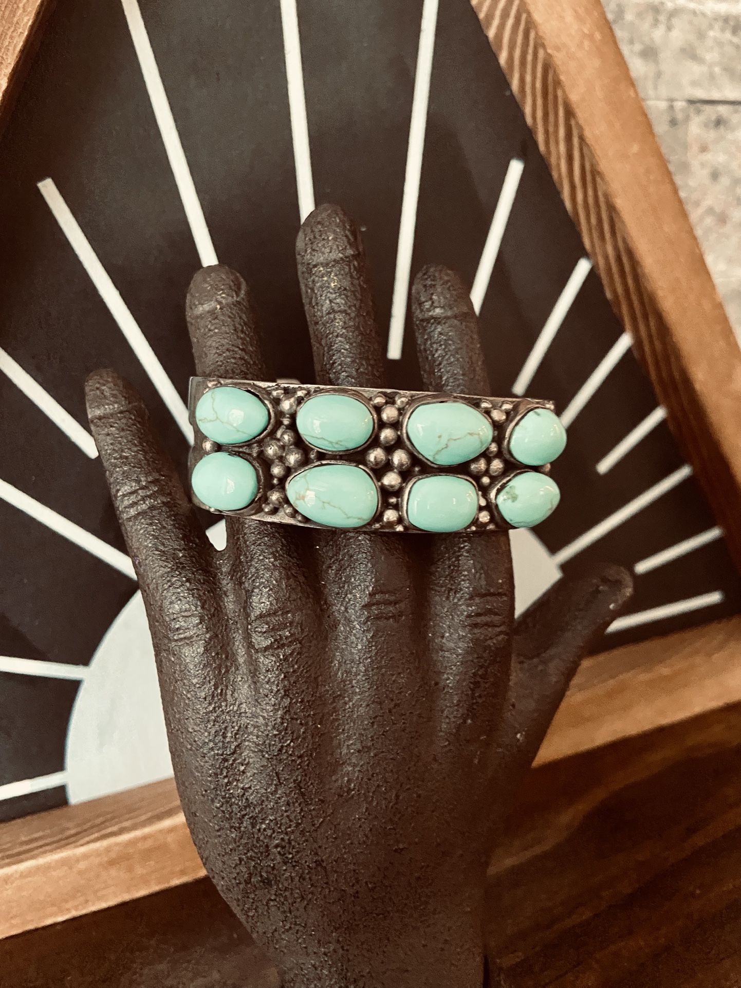Southwest Sterling Silver Turquoise Cuff