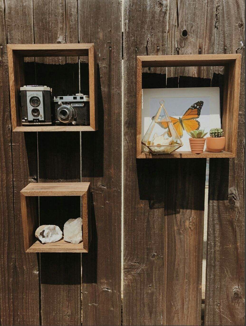 Solid wood floating shelves / boho home decor