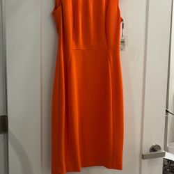 Orange Size 4 Calvin Klein Dress New W Tag Never Worn