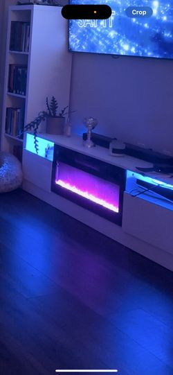 Light Up LED fireplace TV STAND