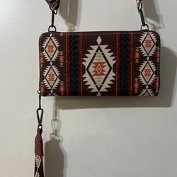 Wallet Purse for Women Wristlet Western Wallet Boho Aztec Credit Card Holder for Women