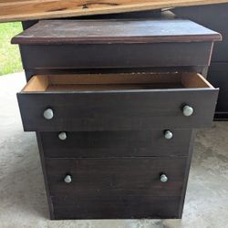 Free Stuff: 2 Bedside Cabinets (3 Drawers Each), 1 Box Spring, 1 King Size Bed Frame (Disassembled But Complete)