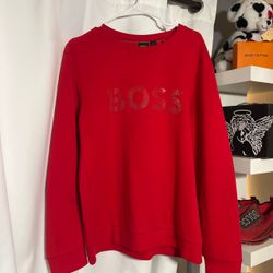 Hugo Boss Red Crewneck Sweatshirt