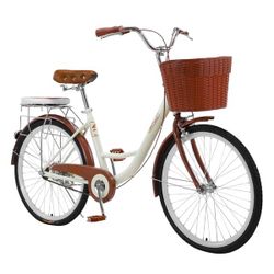 26" Single Speed Foldable Beach Cruiser for Women Retro Style