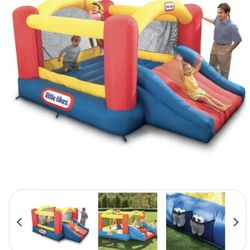 Little Tikes Junior Sports 'n Slide Sports Bounce Bounce House, Multi Color, Indoor, Outdoor, Kids Ages 3+