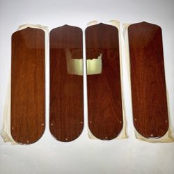 Vintage Casablanca Fan Company Wood Fan Blades Set of 4 Dark Walnut Finish 21"