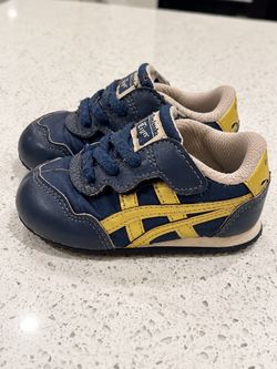 Onitsuka Tiger Toddler Sneakers Navy Blue & Gold Size US K4