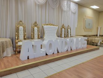 Throne Chairs, 3D Letters And Marquee