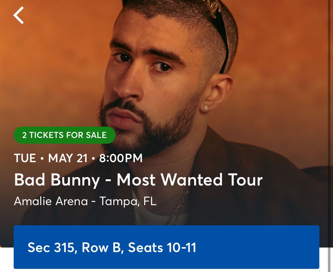 Bad Bunny Tickets Tampa 5/21