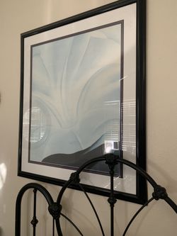 Large Framed Floral Abstract Art