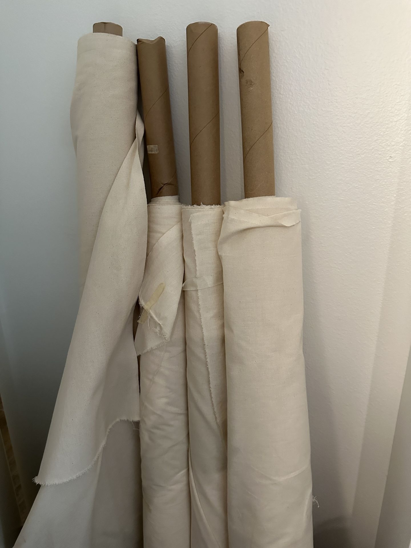 Muslin 25yd + a 68x68” Canvas duck 10 yd +a 7oz