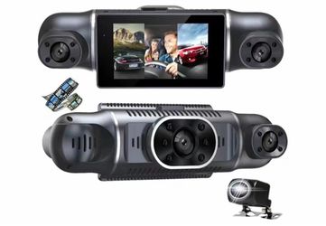 4 Channel Dash Cam 360° Panoramic Car Recorder 1080P HD 3 Inch Display Infrared Night Vision G Sensor Auto On Off for Vehicle