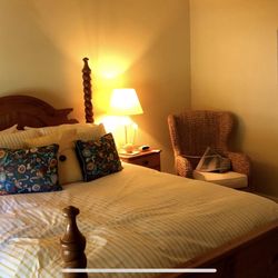 Queen Wooden Bed Frame with Mattress