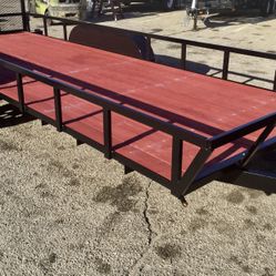 7x18x1 TA UTILITY FLAT BED TRAILER CAR HAULER