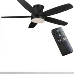 Home Decorators Collection Ashby Park 52 in. White Color Changing Integrated LED Matte Black Indoor Ceiling Fan with Light Kit and Remote Control